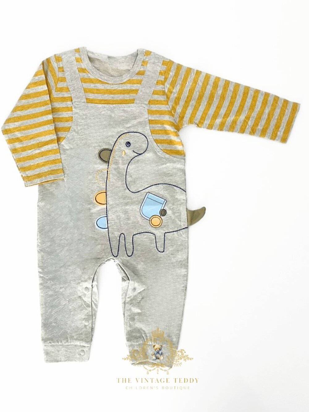 NWT Cute Baby Sleep N' Play One-piece Bodysuit Pajama Embroidery Dinosaur 12-18M